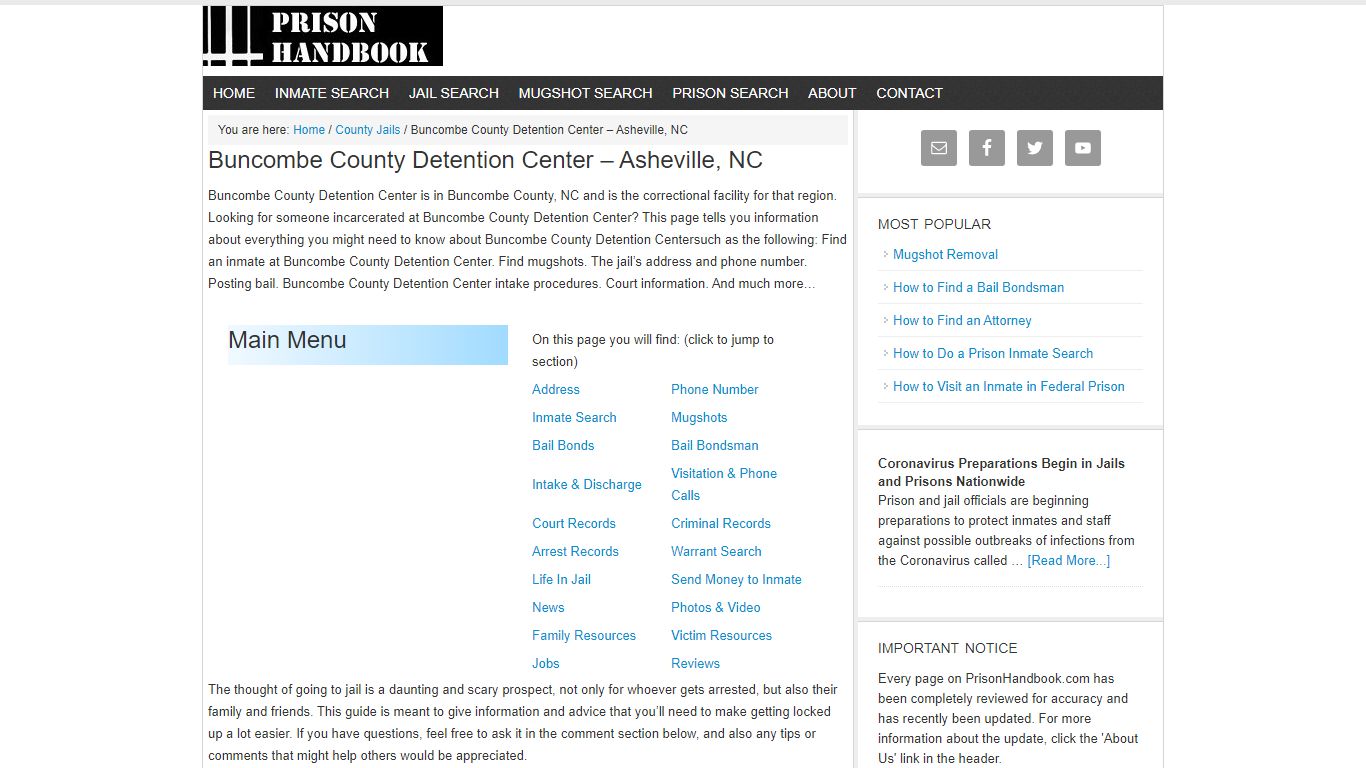 Buncombe County Detention Center – Asheville, NC